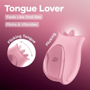 Satisfyer Tongue Lover Limbă Flicker Reîncărcabilă 8 Moduri Roz Thumb 5