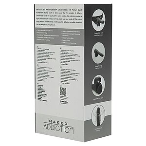 Naked Addiction 23 cm, Vibrator Rotativ și De împingere Negru Thumb 29