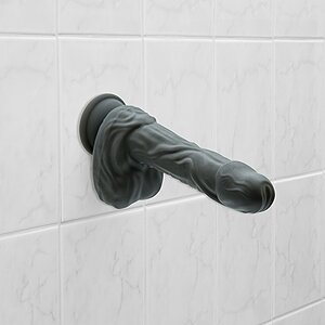 Naked Addiction 23 cm, Vibrator Rotativ și De împingere Negru Thumb 22