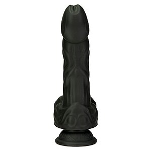 Naked Addiction 23 cm, Vibrator Rotativ și De împingere Negru Thumb 16