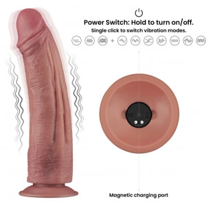 LoveToy Power 26,5 cm Vibrator Dual Density 10 Funcții Thumb 5