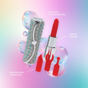 Tiffany Ruj Vibrator 5 Moduri Discret Reîncărcabil Roșu Thumb 4