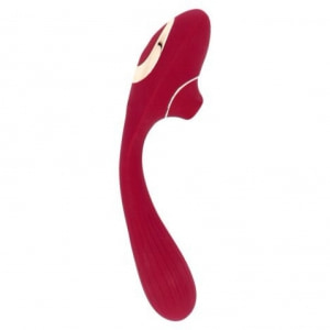 Red Shape Stimulator Duo Punct-G și Clitoris Reîncărcabil Roșu Thumb 2