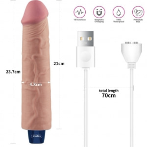 Lovetoy Real Softee 9.5 - Vibrator Reîncărcabil, 10 Moduri Thumb 12