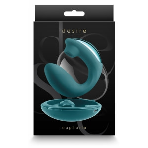 Vibrator Dublu Desire Euphoria Green – 2 Capete, Reîncărcabil Verde Thumb 2