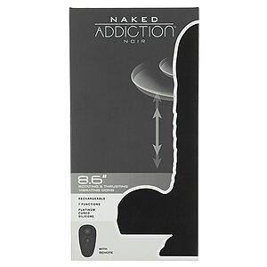 Naked Addiction 23 cm, Vibrator Rotativ și De împingere Negru Thumb 23