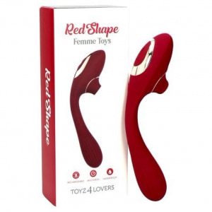 Red Shape Stimulator Duo Punct-G și Clitoris Reîncărcabil Roșu Thumb 4