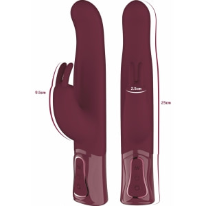 She.E.O Rabbit Rotativ Reîncărcabil — 10 Vibrații, 3 Rotații Vișiniu Thumb 5