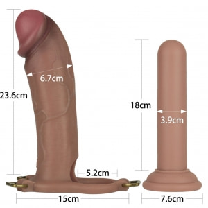 LoveToy Ingen Set Strap‑On 25,5 cm – Manșon Gol cu Tijă Reglabilă Thumb 17