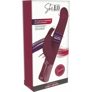 She.E.O Rabbit Rotativ Reîncărcabil — 10 Vibrații, 3 Rotații Vișiniu Thumb 6