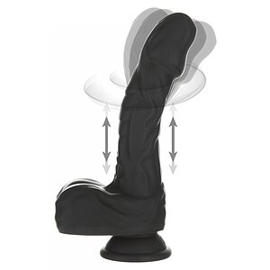 Naked Addiction 23 cm, Vibrator Rotativ și De împingere Negru Thumb 14
