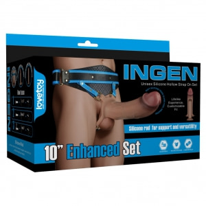 LoveToy Ingen Set Strap‑On 25,5 cm – Manșon Gol cu Tijă Reglabilă Thumb 18
