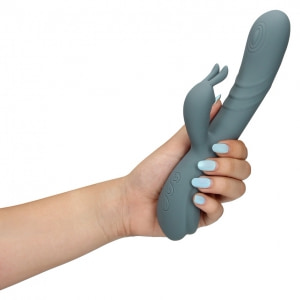 Vibrator Rabbit Loveline By Shots Pentru Stimulare Dublă Gri Thumb 1