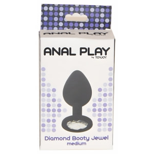 Dop Anal Diamond Jewel Medium Unisex cu Cristal Negru
