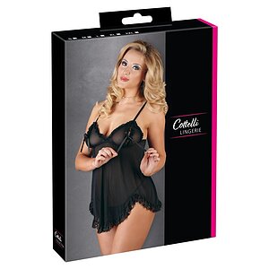 Babydoll Cottelli Collection Ruffles Negru 2XL