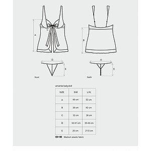 Babydoll Obsessive Chemise Negru S-M Thumb 2