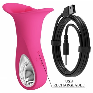 Clyde Limbă Vibratoare 12 Funcții, Reîncărcabil USB Roz Thumb 7