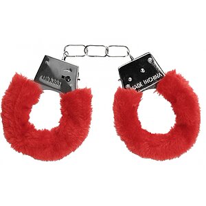 Beginners Handcuffs Furry Roșu