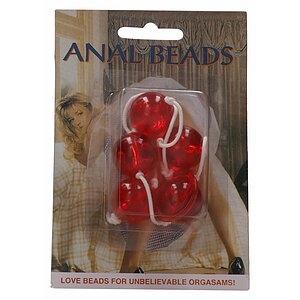 Bile Anale Clear Beads Large Rosu Thumb 1