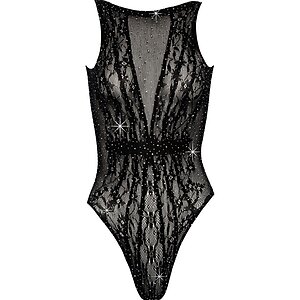 Body Cottelli Fantasy, Strasuri All-over — S-L, Negru S-L