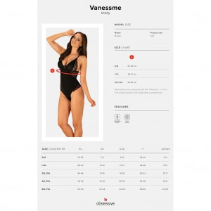 Body Obsessive Vanessme Negru 2XL-3XL