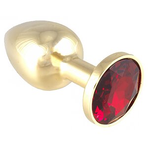 Anal Plug Metal With Crystal Auriu