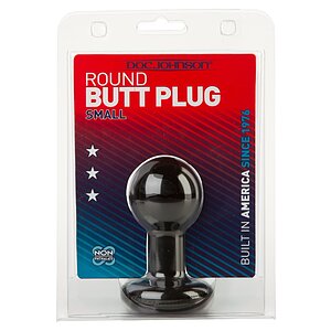 Anal Plug Round Small Negru Thumb 1