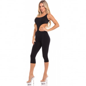 Catsuit Pink Lipstick One Shoulder Negru S-M