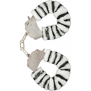 Cătușe Furry Fun Zebra Plush Alb