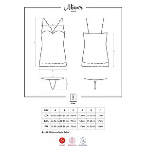 Chemise Obsessive Miamor Negru L-XL Thumb 2
