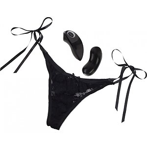 Chiloți Vibratori Little Black Thong Negru S-L