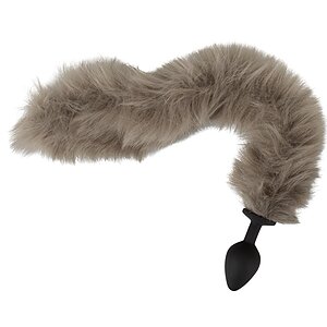 Coada Fluffy Gri cu Plug Din silicon You2Toys — 45 cm