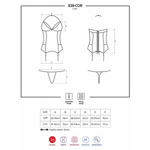 Corset Obsessive 838-COR Rosu S-M Thumb 2