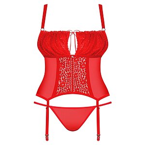 Corset Obsessive Blossmina Roșu 6XL-7XL