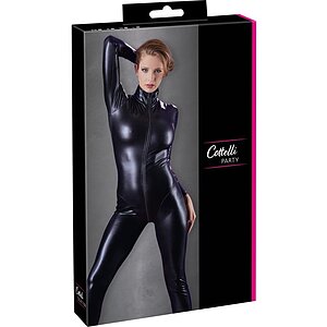 Costum Latex Cottelli Collection Jumpsuit Negru L Thumb 3