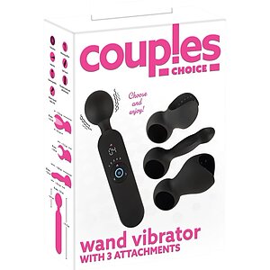 Couples Choice Wand – 12 Moduri, încălzire 41°C, Reîncărcabil Negru