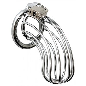 Cușca Chastity With Padlock Argintiu