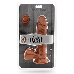 Dildo Realist cu Testicule Dual Density cu Bază Ventuză