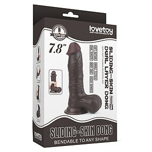 Dildo cu Ventuză Sliding Skin Dual Layer Dong Maro