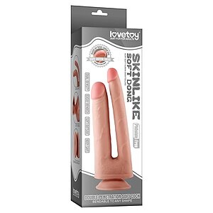 Dildo Dublu Cu Ventuza Skinlike Soft Thumb 5