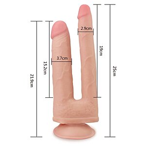 Dildo Dublu Cu Ventuza Skinlike Soft Thumb 3