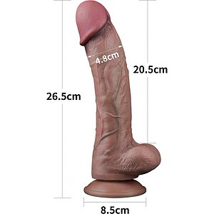 Dildo Dublu-strat Din Silicon Platinum 26.5cm Flesh Thumb 1