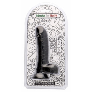 Dildo Realist Italian Penis cu Testicule și Ventuză Negru
