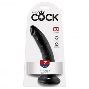 Dildo King Penis 17.8cm Negru Thumb 3