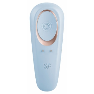 Satisfyer Double Classic Vibrator Cuplu Reîncărcabil Albastru Thumb 2