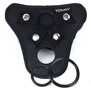 Ham Strap-On TOYJOY cu Gaură De Plăcere, Negru