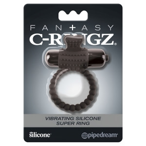Inel cu Vibrații Fantasy C-Ringz pentru Erecție Fermă Negru