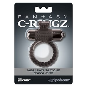 Inel cu Vibratii Fantasy C-Ringz Silicone Negru Thumb 2