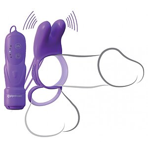 Inel Cu Vibratii Twin Teazer Rabbit Mov Thumb 1
