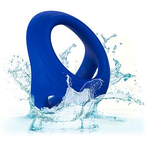 Inel Penis Dual Ring cu Suport pentru Testicule Albastru